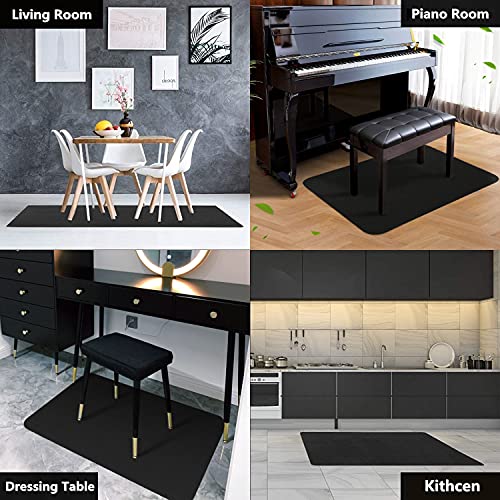 Icegrey Esteras para Sillas Protector de Piso Antideslizante Lavable Rectangular para Silla de Oficina para Pisos de Madera y Piso de Baldosas Gris Oscuro 120x90cm