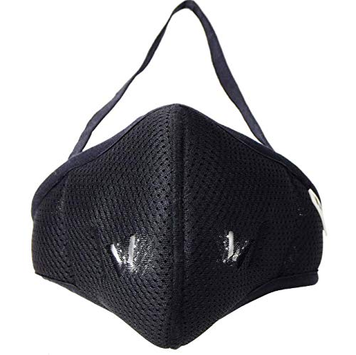 IDAWEN Sport Fashion Mascarilla Deportiva IDAWENMASK 2.0 - con Filtro de Nanofibras del CSIC - Máscara de Deporte de Cierre con Velcro - Mascarilla Lavable - Color Negro - Talla L