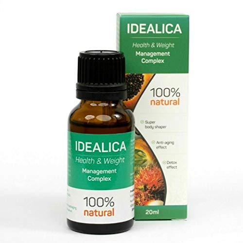 IDEALICA 100% Natural 20ml. Gotas Para Adelgazar Muy Rapido - Quemagrasas Potente Para Adelgazar - Antioxidante - Apto para veganos y vegetarianos - Sin gluten