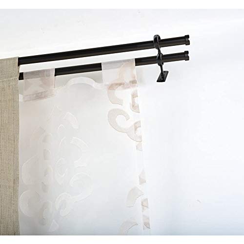 Increway - Soporte para barra de cortina, 2 unidades, color negro, resistente, ajustable, doble barra de cortina para el diámetro inferior a 2,5 cm