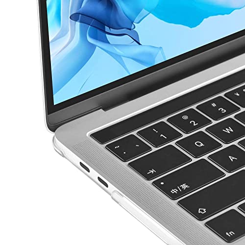 INESEON Funda Compatible con 2020 MacBook Pro 13 Pulgadas A2338(M1)/ A2251/ A2289, Ultra Delgado Carcasa Protector Case Cover & Cubierta de Teclado & Adaptador USB C, Cristal Transparente