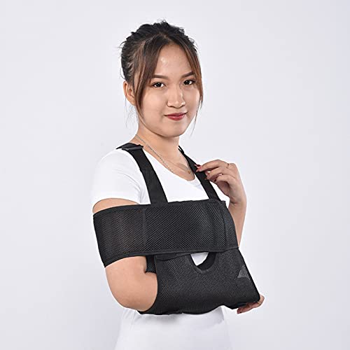 Inmovilizador de hombro con cabestrillo médico, manguito rotador ajustable para dislocación, esguince, distensión para hombres y mujeres - Se adapta a la mano izquierda y derecha - Banda inmovilizad
