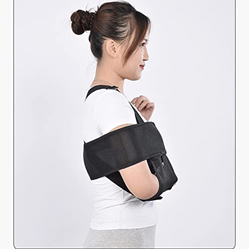 Inmovilizador de hombro con cabestrillo médico, manguito rotador ajustable para dislocación, esguince, distensión para hombres y mujeres - Se adapta a la mano izquierda y derecha - Banda inmovilizad