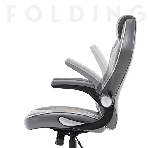 IntimaTe WM Heart Gaming Oficina, Escritorio Giratoria y Ergonómica, Silla Ejecutiva de Espalda Alta PU, Apoyabrazos Ajustables y Mecanismo de Inclinación, Piel_sintética, Gris, 77 x 66 x 33,5 cm