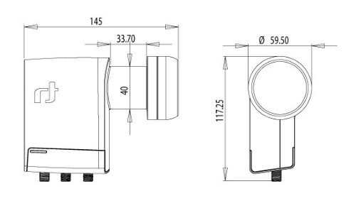 Inverto 5434 idlu de qudl42 de unr2l de 1PP Unicable, LNB Negro