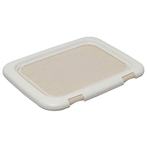Iris Ohyama, Bandeja de entrenamiento para perros / educación de limpieza con rejilla - Pet Tray - FT-635, Plástico, Gris, Grande, 63.5 x 49 x 3.5 cm