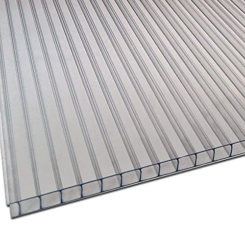 IRONLUX Policarbonato Placa | Panel Policarbonato Celular Transparente Compacto, 6 mm, 1195 x 595 mm
