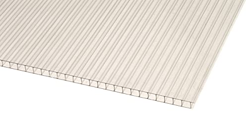 IRONLUX Policarbonato Placa | Panel Policarbonato Celular Transparente Compacto, 6 mm, 1195 x 595 mm