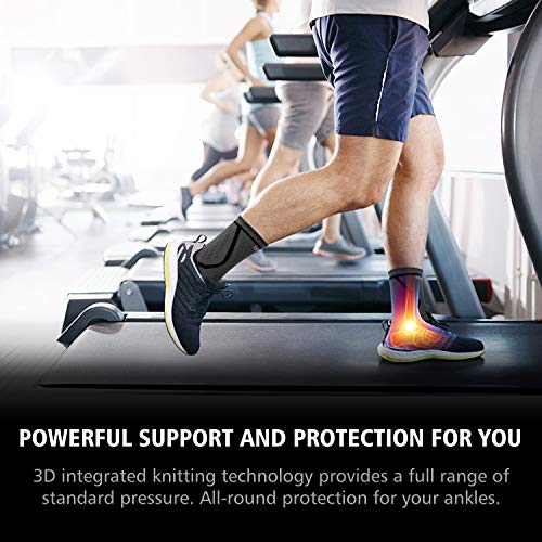 isermeo Tobillera Flexible Profesional - Mujeres Hombres Super Cómoda Compresión Protección de Tobillos Soportes de Tobillos (Gris & Negro, L)