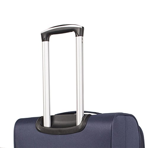 ITACA - Maleta Cabina Avion 55x30x20 cm Trolley 4 Ruedas Poliéster EVA. Equipaje de Mano. Ligera. Mango y Asas. Low Cost Ryanair Vueling. I52750, Color Marino