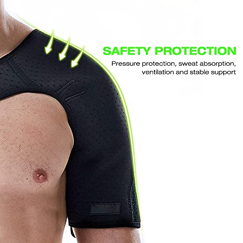 IWILCS Soporte de hombro derecho, soporte de puño rotador ajustable, apoyo de compresión para el hombro, soporte de hombro para mujeres y hombres para prevención de lesiones/tendinitis/artritis