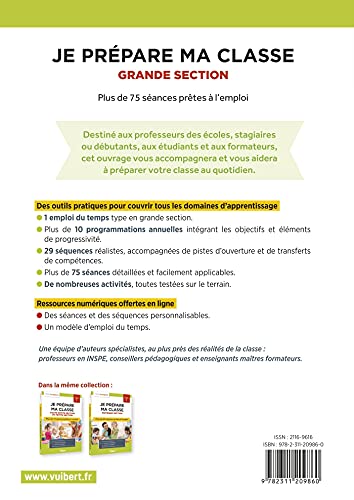 Je prépare ma classe de Grande Section cycle 1: Séances prêtes à l'emploi pour la GS (Métier enseignant)