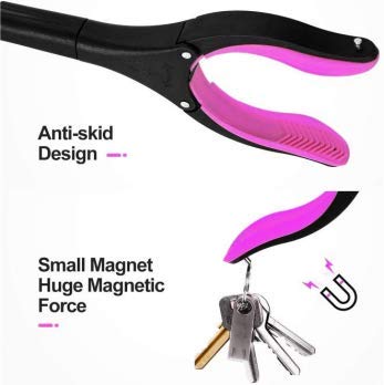 JELLAS Pinza Larga, 81cm Alcance Objetos Mango Ligero de Aluminio y Puntas Magnéticas, Cabezal Plegable Giratorio de 90 ° para Recoger Basura, para Personas Mayores o con Diversidad Funcional