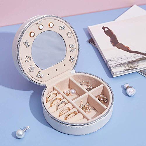 Jewelry Box Leather Portable Jewelry Box Jewel Fashion Jewet Jewelery Box Organizer Diseñado para Mujeres seguras y Fuertes TINGG