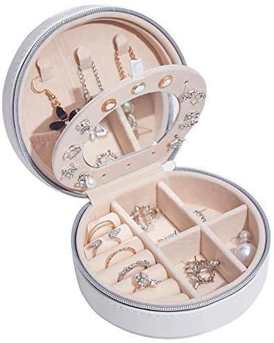 Jewelry Box Leather Portable Jewelry Box Jewel Fashion Jewet Jewelery Box Organizer Diseñado para Mujeres seguras y Fuertes TINGG