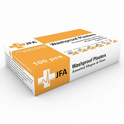 JFA Medical - Surtido de tiritas (6 tamaños, 100 unidades por caja)