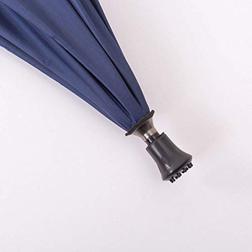 JHDPH3 Muleta de Aluminio Paraguas bastón de Doble Uso Bastón 16 Huesos 23 Pulgadas Protector Solar Viento Y Antideslizante, Cinta Azul de Plata de 86 cm automático Viajes Alpinismo