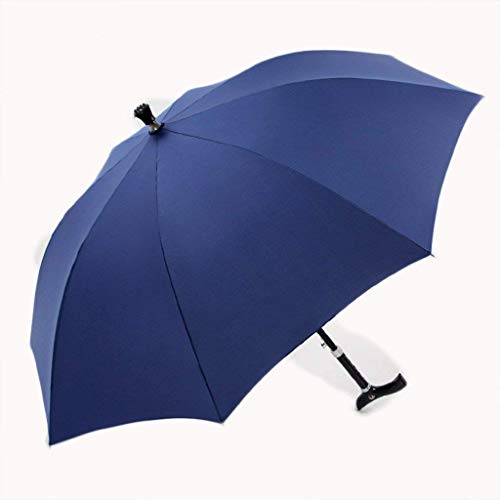JHDPH3 Paraguas muletas telescópicas Bastones Bastones de Aluminio de Fibra de Vidrio de Doble 8 Bone Sun Resistente a la Intemperie Antideslizante, Azul 82cm, Viajes automática Montañismo