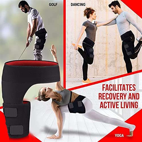 JINTD Brace de Cadera para Mujeres y Hombres, Los relieves del dolorPorencia de los músculos y tendones del aductor Alrededor de la Ingle, Quad y el tendón de la corva, la Envoltura de la Ingle.