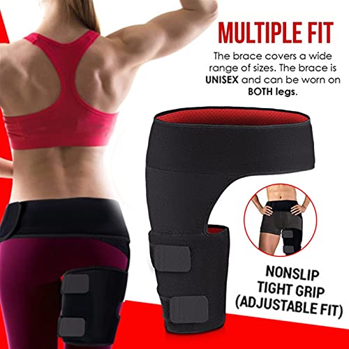 JINTD Brace de Cadera para Mujeres y Hombres, Los relieves del dolorPorencia de los músculos y tendones del aductor Alrededor de la Ingle, Quad y el tendón de la corva, la Envoltura de la Ingle.