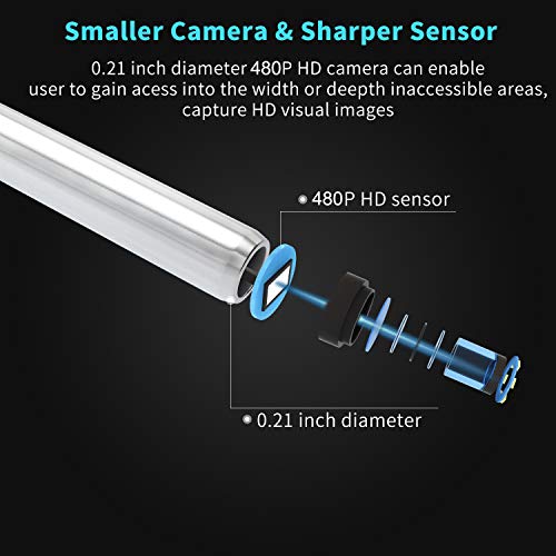 Jiusion Cámara de inspección Digital para otoscopio con 6 Luces LED, 3 en 1, microscopio, endoscopio, depilación, Herramienta para Eliminar Cera de oído para OTG Android Windows Mac Linux
