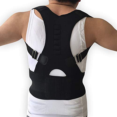 JIUYUE Corset Adulto Espalda Corsé Ortopédico Volver Postura Corrector Chaleco Columna de Soporte Lumbar Volver Postura Corrección Vendaje para Hombres Mujeres (Color : Black, Size : M)