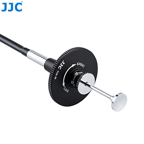 JJC Cable de Obturador Mecánico para Fujifilm Sony Leica Olympus Panasonic y Otras Cámaras con Botón de Disparador de Rosca (40 cm), Color Negro