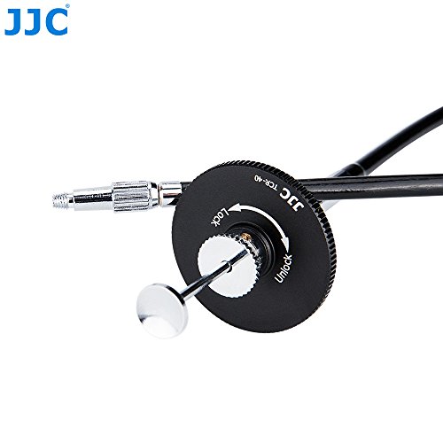 JJC Cable de Obturador Mecánico para Fujifilm Sony Leica Olympus Panasonic y Otras Cámaras con Botón de Disparador de Rosca (40 cm), Color Negro