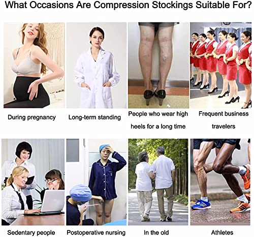 JJGS 4 Pares Medias de Compresion Mujer y Hombre, Calcetines Compresivos Enfermera, Calcetines de Compresion para Running, Deporte, Ciclismo, Futbol, Vola Black/Flesh-S/M