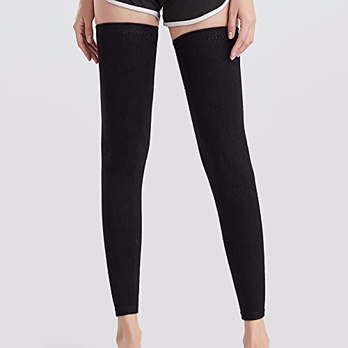 JJGS rodillera deportiva, leggings largos de algodón, rodillera protectora para hombres y mujeres, adecuado para dolores articulares, artritis, deportes, sueño,mantener el calor en climas fríos Black-