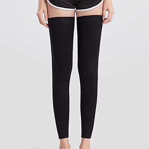 JJGS rodillera deportiva, leggings largos de algodón, rodillera protectora para hombres y mujeres, adecuado para dolores articulares, artritis, deportes, sueño,mantener el calor en climas fríos Black-