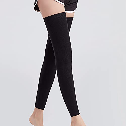 JJGS rodillera deportiva, leggings largos de algodón, rodillera protectora para hombres y mujeres, adecuado para dolores articulares, artritis, deportes, sueño,mantener el calor en climas fríos Black-