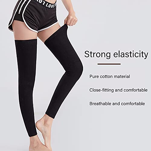 JJGS rodillera deportiva, leggings largos de algodón, rodillera protectora para hombres y mujeres, adecuado para dolores articulares, artritis, deportes, sueño,mantener el calor en climas fríos Black-