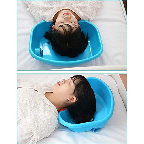 JMung Lavacabezas Portátil Lavabo Peluqueria para Discapacitados, Ancianos, Pacientes Encamados, Embarazadas - Bandeja Portátil Silla Regulable y Basculante,Light Blue