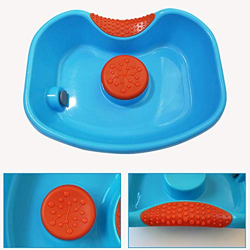 JMung Lavacabezas Portátil Lavabo Peluqueria para Discapacitados, Ancianos, Pacientes Encamados, Embarazadas - Bandeja Portátil Silla Regulable y Basculante,Light Blue