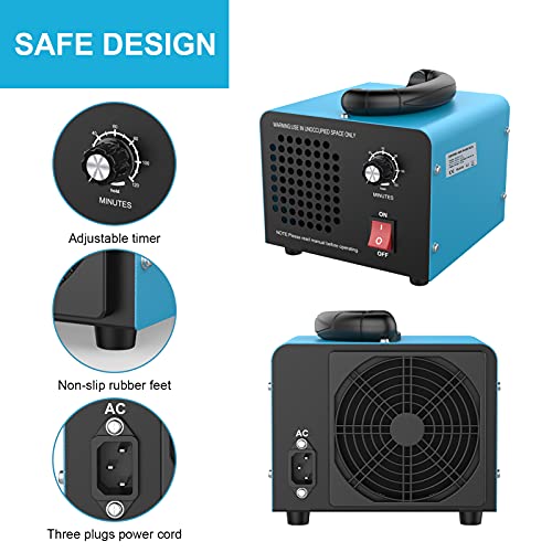 JOBYNA Generador de Ozono 20,000mg/h, Industrial Purificador Ozono de Aire con Temporizador Ozonizador Elimina Olores para Oficina, Garaje, Automóviles, Habitación, Humo y Mascotas