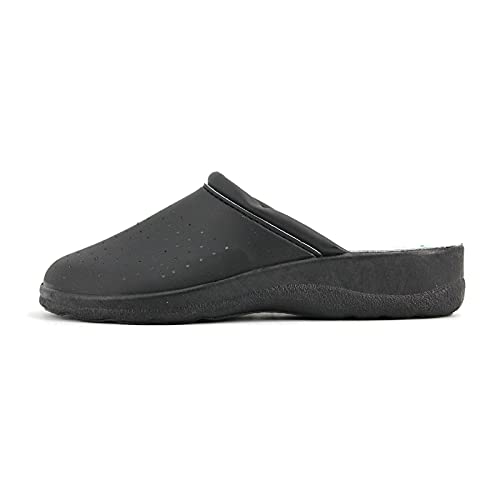 JOMIX Zuecos sanitarios para mujer de piel auténtica para hombre, anatómicas, Zuecos sanitarios, fabricados en Italia, Negro para mujer., 38 EU
