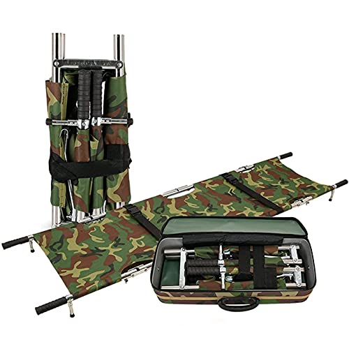 Joyfitness Camilla De Rescate De Emergencia, Camilla Plegable De Aluminio para Silla De Ambulancia, Bombero Silla De Escalera De Evacuación con 4 Pies De Apoyo, Camilla De Cuatro Pliegues con Asas