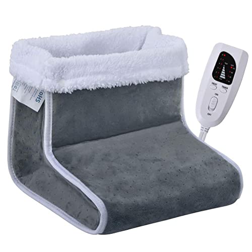 Jsdufs Calentador de pies eléctrico Calentador de pies eléctrico con Forro Interior Lavable, 6 Niveles de Calentamiento Protección contra sobrecalentamiento con Apagado automático Zapata