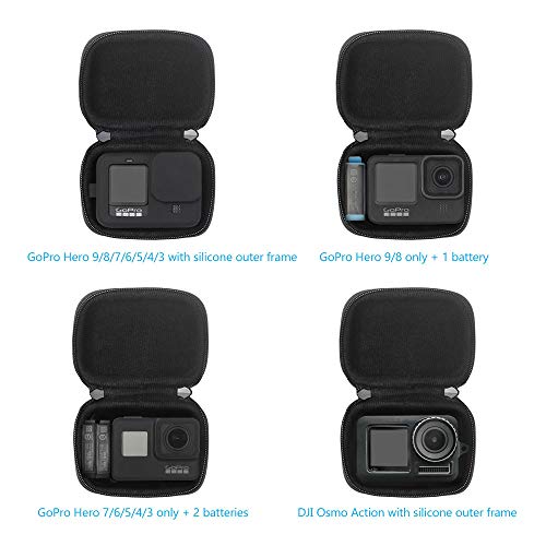 JSVER Bolsa de Protectora para GoPro Hero 10/9 Funda para GoPro 10/9/8/7/6/5/ dji Osmo Action cámara Bolsa de Almacenamiento Estuche de Transporte Compatible con GoPro Accesorios Negro