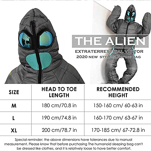 JTYX Traje de Saco de Dormir portátil para Adultos para Acampar al Aire Libre Viajar Durante Toda la Temporada Sacos de Dormir humanoides Ligeros e Impermeables con Cremallera para Adultos y niños