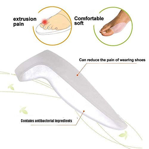 Juanetes dedo gordo del pie del gel de silicona del cojín del cuidado de pies del pulgar Deformación Ortesis altos talones de las plantillas del zapato Ease Hallux Valgus dolor de la artritis hombres