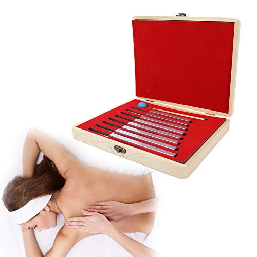 Juego de 8 diapasones, 261.6-523.2HZ Juego de herramientas de martillo de diapasón con caja de almacenamiento para terapia de sonido, curación perfecta, instrumento musical, equilibrio, sanadores
