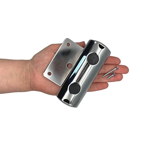 Juego de 8 patas de muebles de cromo brillante de 44 mm de altura, patas de metal redondas Ø 40 mm, patas de armario, patas de sofá, elevadores de cama, tornillos incluidos (8 unidades)
