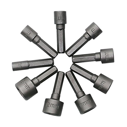 Juego de 9 llaves de tubo de 5 a 13mm para tornillos hexagonales de 1/4 de pulgada