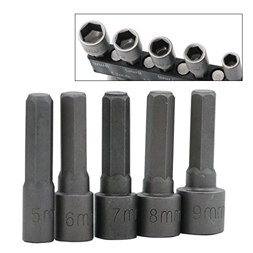 Juego de 9 llaves de tubo de 5 a 13mm para tornillos hexagonales de 1/4 de pulgada