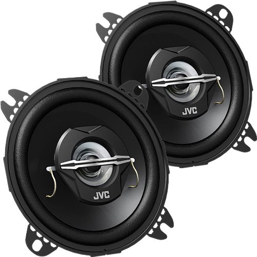 JVC CS-J420X - Altavoces coaxiales para coche (21 W RMS, 45 - 22000 Hz, 10cm (4'), 2 vías), negro