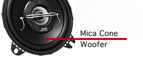 JVC CS-J420X - Altavoces coaxiales para coche (21 W RMS, 45 - 22000 Hz, 10cm (4'), 2 vías), negro