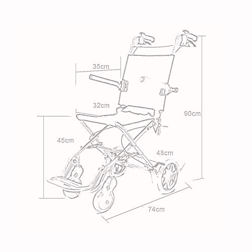 JY Silla de Ruedas Plegable de Embarque Ligera Disponible Aleación de Aluminio Apoyabrazos Respaldo Doble Freno Neumático Sólido Portátil Transporte adulto/Negro