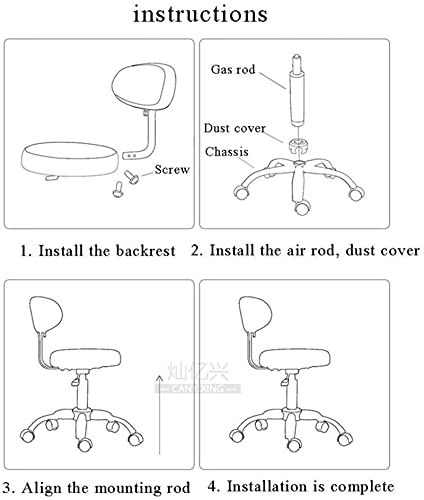 JYHZ Taburete de bar Rotary Bar Silla redonda Rotativa Elevación Hidráulica Ajuste Contador Taburete 360 ° Rodillo giratorio Silla Cojín Cómodo con respaldo (negro)